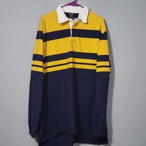 Classic Yellow and Navy Striped Polo by Chaps